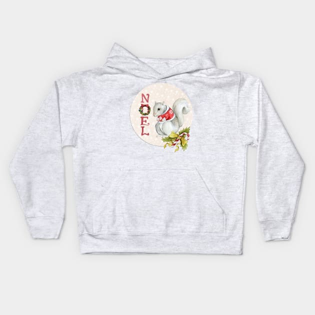 Noel Christmas Squirrel Kids Hoodie by sabrina.seeto@gmail.com